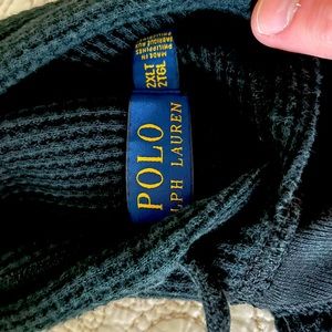 Polo Ralph Lauren black waffle knit hoodie size 2xlt.